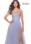 Picture of: Tulle Gown with Full Skirt and Rhinestone Bodice in Bright Colors in Light Periwinkle, Style: 31433, Detail Picture 5