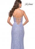 Picture of: Beaded Lace Dress with Illusion Bodice and Square Neckline in Light Periwinkle, Style: 31526, Detail Picture 5