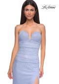 Picture of: Strapless Net Jersey Prom Dress with Unique Rhinestones in Light Periwinkle, Style 32774, Detail Picture 5