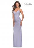 Picture of: Rhinestone Jersey Dress with Sheer Lace Back in Light Periwinkle, Style: 31341, Detail Picture 6
