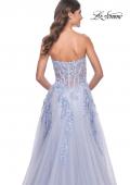 Picture of: Sweetheart Strapless Gown with Beautiful Lace Applique in Light Periwinkle, Style: 32082, Detail Picture 6