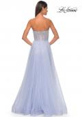Picture of: Rhinestone Embellished A-line Tulle Gown with Corset Top in Light Periwinkle, Style: 32278, Detail Picture 6