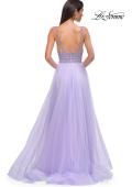 Picture of: Gorgeous Line Rhinestone Top Dress with A-line Tulle Skirt in Light Periwinkle, Style 32714, Detail Picture 6