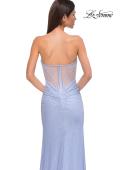 Picture of: Strapless Net Jersey Prom Dress with Unique Rhinestones in Light Periwinkle, Style 32774, Detail Picture 6