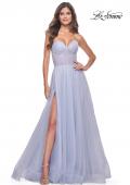 Picture of: Sweetheart Tulle and Rhinestone Prom Dress with Illusion Detail in Light Periwinkle, Style: 31997, Detail Picture 7