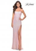 Picture of: Beaded Lace Strapless Dress with Modified Sweetheart Neckline in Light Pink, Style: 31355, Main Picture