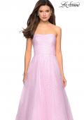 Picture of: Strapless Fully Rhinestone A-Line Prom Dress in Light Pink, Style: 27630, Detail Picture 8