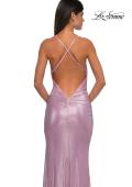 Picture of: Metallic Rhinestone Jersey Dress with Ruching and Low Back in Light Pink, Style: 32835, Detail Picture 12