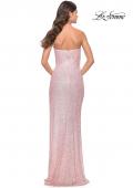 Picture of: Beaded Lace Strapless Dress with Modified Sweetheart Neckline in Light Pink, Style: 31355, Back Picture