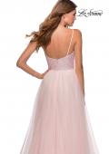 Picture of: Tulle and Sequin A Line Long Dress with Slit in Light Pink, Style: 28464, Detail Picture 2
