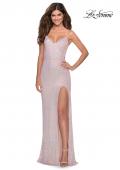 Picture of: Long Sequin Gown in Pastel Colors in Light Pink, Style: 28441, Detail Picture 3