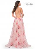 Picture of: Unique Lace Sequin Applique Tulle A-Line Prom Dress in Pink, Style: 32031, Detail Picture 3