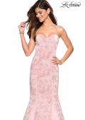 Picture of: Floral Strapless Floor Length Mermaid Prom Gown in Light Pink, Style: 26975, Detail Picture 4