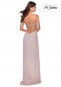 Picture of: Long Sequin Gown in Pastel Colors in Light Pink, Style: 28441, Detail Picture 4