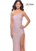 Picture of: Elegant Soft Sequin One Shoulder Long Dress in Light Pink, Style: 31212, Detail Picture 4