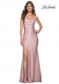Picture of: Chic Jersey Dress with Draped Neck and Open Back in Light Pink, Style: 31878, Detail Picture 4