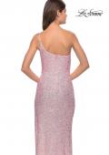 Picture of: Elegant Soft Sequin One Shoulder Long Dress in Light Pink, Style: 31212, Detail Picture 5
