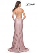 Picture of: Chic Jersey Dress with Draped Neck and Open Back in Light Pink, Style: 31878, Detail Picture 5