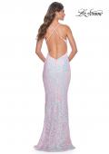 Picture of: Fitted Print Sequin Pastel Prom Dress in Light Pink, Style: 31944, Detail Picture 6
