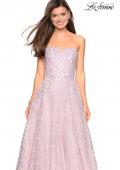 Picture of: Strapless A Line Ball Gown with Metallic Embroidery in Light Pink, Style: 27063, Detail Picture 7