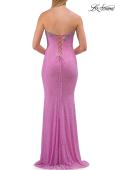 Picture of: Strapless Embellished Corset Gown with Lace-Up Back in Light Purple, Style: 33738, Detail Picture 12