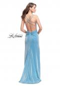Picture of: Long Sparkling Prom Dress with Beaded Straps and Slit in Light Blue, Style: 25812, Detail Picture 3