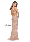 Picture of: Metallic Beaded Prom Dress with Sweetheart Neckline in Light Gold, Style: 25873, Back Picture