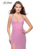 Picture of: Long Sparkling Prom Dress with Beaded Straps and Slit in Light Pink, Style: 25812, Main Picture