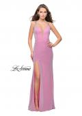 Picture of: Long Sparkling Prom Dress with Beaded Straps and Slit in Light Pink, Style: 25812, Detail Picture 2