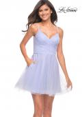 Picture of: Rhinestone Fit and Flare Party Dress with Tulle Skirt in Lilac Mist, Style: 29336, Detail Picture 1