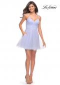 Picture of: Rhinestone Fit and Flare Party Dress with Tulle Skirt in Lilac Mist, Style: 29336, Detail Picture 5