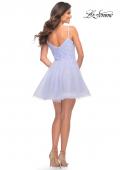 Picture of: Rhinestone Fit and Flare Party Dress with Tulle Skirt in Lilac Mist, Style: 29336, Detail Picture 6