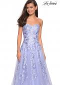 Picture of: Strapless Tulle Prom Dress with Lace Appliques in Lilac Mist, Style: 27269, Detail Picture 9
