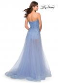 Picture of: Strapless Beaded Net Prom Dress with Sheer Bodice in Lilac Mist, Style: 28902, Back Picture