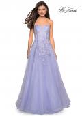 Picture of: Lace Bodice Tulle Prom Dress with Sweetheart Neckline in Lilac Mist, Style: 27508, Back Picture