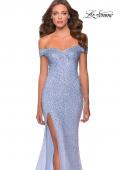 Picture of: Off The Shoulder Rhinestone Tulle Prom Dress in Lilac Mist, Style: 28658, Detail Picture 1