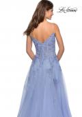 Picture of: Floral Lace Tulle A-line Gown with Side Leg Slit in Lilac Mist, Style: 28952, Detail Picture 2