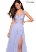 Picture of: Long Tulle Gown with Embellished Sheer Bodice in Lilac Mist, Style: 27574, Detail Picture 4
