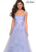 Picture of: Layered Tulle Dress with Lace Detail and Strappy Back in Lilac Mist, Style: 27694, Detail Picture 4