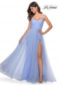 Picture of: Long Tulle Pleated Bodice Prom Gown with Pockets in Lilac Mist, Style: 28123, Detail Picture 4