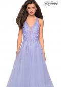 Picture of: Racer Back Lace Embellished Floor Length Ball Gown in Lilac Mist, Style: 27603, Detail Picture 6