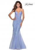 Picture of: Mermaid Tulle Gown with Floral Lace and Rhinestones in Lilac Mist, Style: 28768, Detail Picture 6