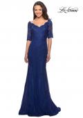 Picture of: Floor Length Lace Dress with Rhinestone Accents in Marine Blue, Style: 26943, Main Picture