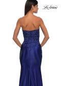 Picture of: Strapless Satin Dress with Lace Top and Sweetheart Neckline in Marine Blue, Style: 32582, Detail Picture 9