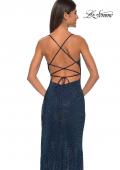Picture of: Rhinestone Fishnet Dress with V Neck and Lace Up Back in Marine Blue, Style: 32203, Detail Picture 11