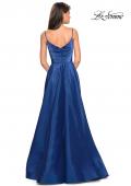 Picture of: Long Satin Simple Prom Dress with Empire Waist in Marine Blue, Style: 27226, Detail Picture 3