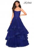 Picture of: Layered Tulle Dress with Lace Detail and Strappy Back in Marine Blue, Style: 27694, Detail Picture 6