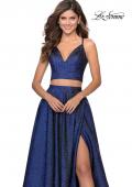 Picture of: Two Piece Shimmer Prom Dress with Pockets in Marine Blue, Style: 28618, Detail Picture 6