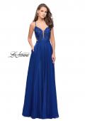 Picture of: A-Line Dress with Embroidered Lace Top and Pockets in Marine Blue, Style: 26243, Detail Picture 3
