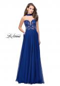 Picture of: Long Strapless Prom Dress with Pockets and Choker in Marine Blue, Style: 25450, Detail Picture 7